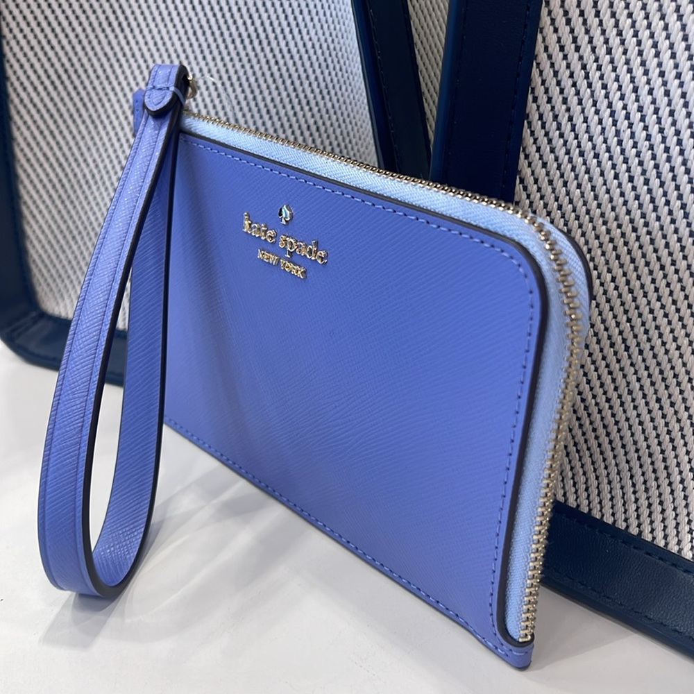 Kate Spade Lucy Small L-zip Wristlet
Evening Blue Iris Multi
NWT - Picture 2 of 16
